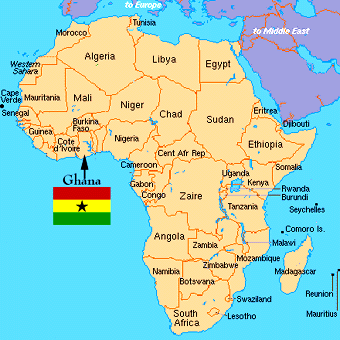 Ghana map showing Dekpor